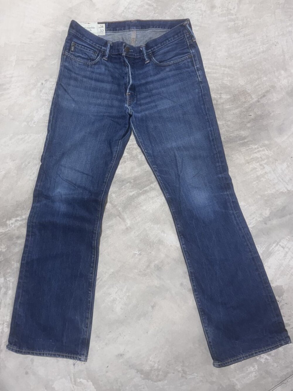 Abercrombie & Fitch Bootcut Jeans 34x32 Button Fly Whiskered Y2K